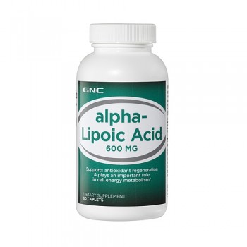 GNC Ácido Alfa-Lipóico 600mg um frasco com 60 comprimidos para ajudar a revitalizar a estrutura básica da pele