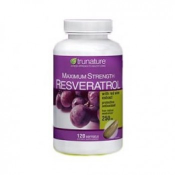 Resveratrol 250mg + Extrato de Vinho Tinto 10mg Trunature um frasco contendo 140 cápsulas, para promover a saúde antioxidante. 