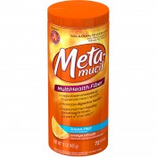 Metamucil Sem Açúcar 425gr um frasco contendo 72 doses com fibra para regularidade intestinal. 