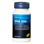 GNC DHA 250mg Ômega-3 um frasco com 60 cápsulas para Saúde do Cérebro.